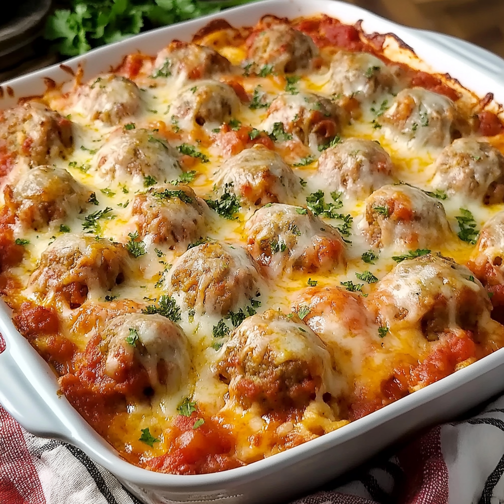 Dump and Bake Meatball Casserole