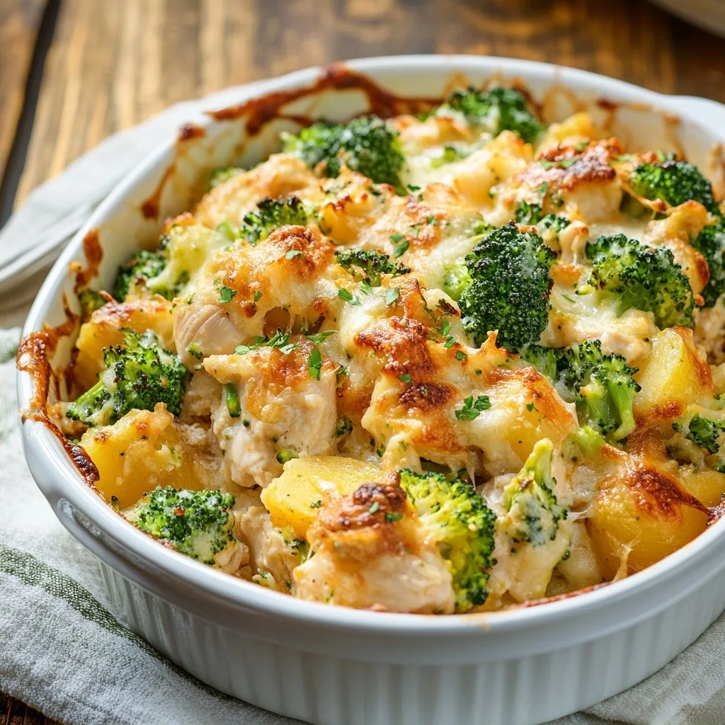 Creamy and Comforting Chicken Potato Broccoli Casserole