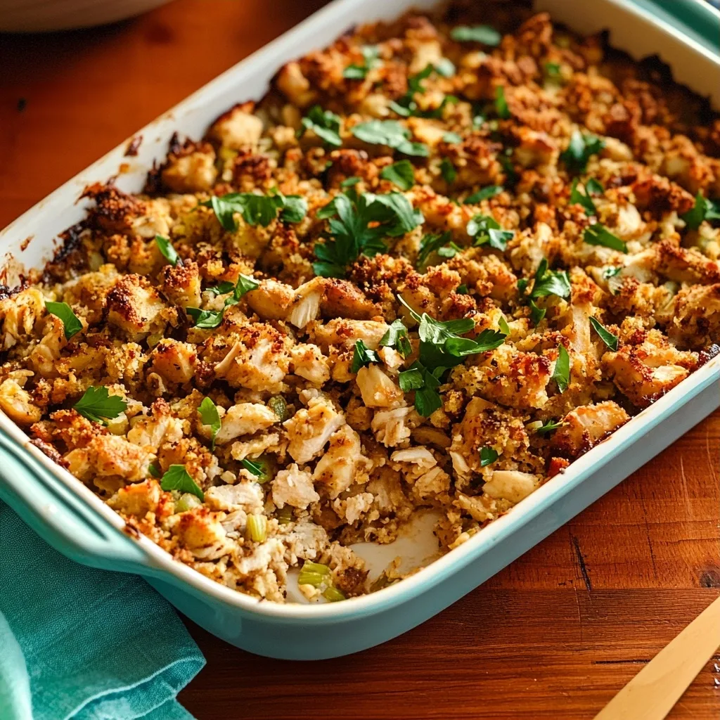 6 Ingredients Chicken and Stuffing Casserole