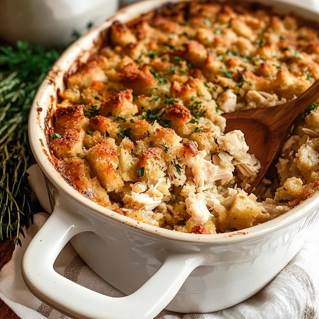 Lightened Up Chicken Stuffing Casserole