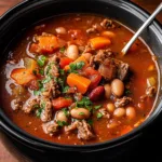 Slow Cooker Beef and Bean Soup