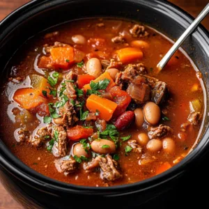 Slow Cooker Beef and Bean Soup